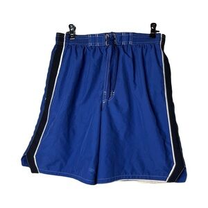 Speedo | Blue Black Mesh Lined Swim Trunks, Men’s Large